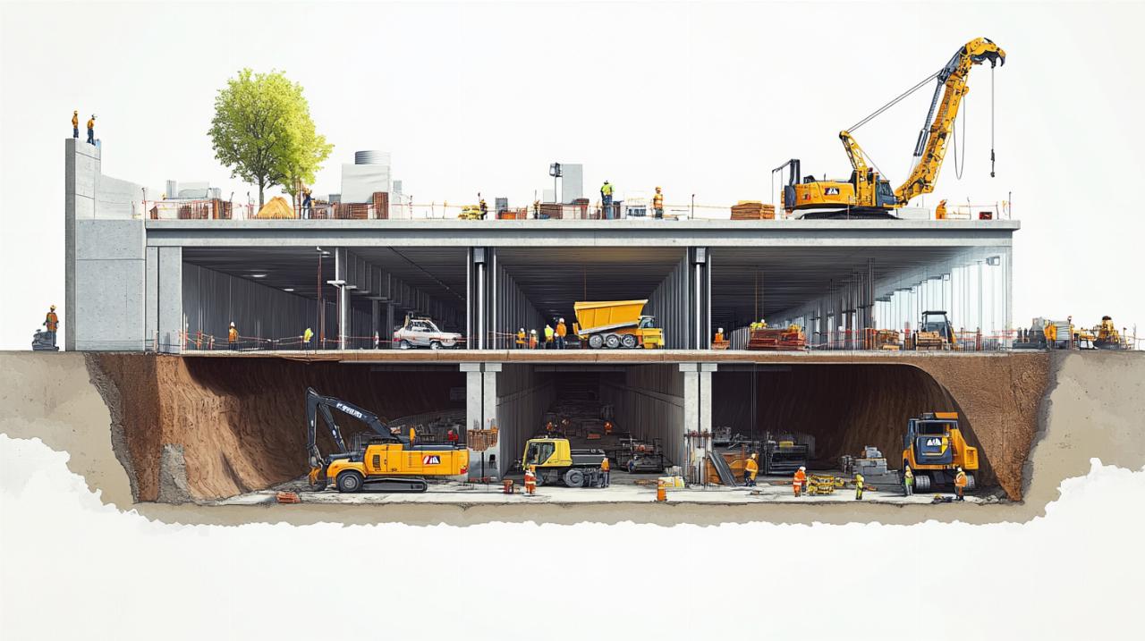 ¿Cómo se construye un aparcamiento subterráneo? Claves del sistema de drenaje desde los cimientos